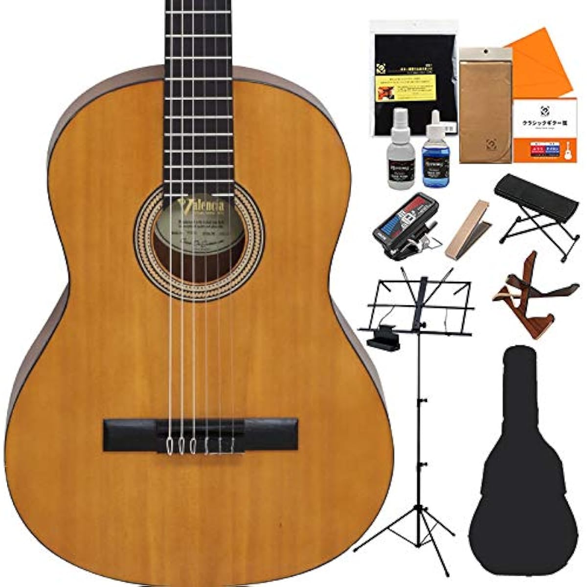 Valencia VC264 Classical Guitar Beginner 14-piece Set Classical Guitar 4/4 Size Valencia