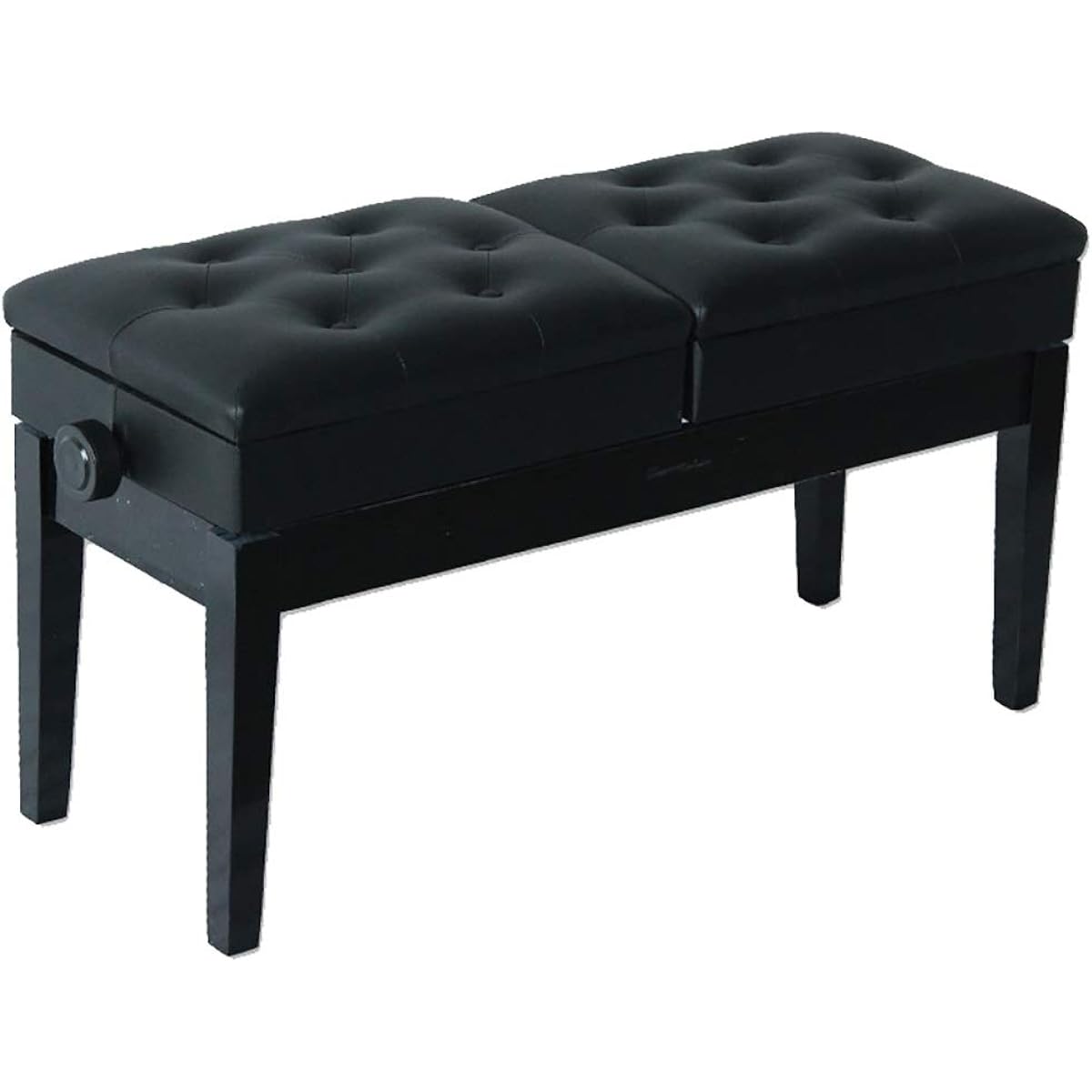 Piano Bench Double Solid Wood Professor Piano Stool Lifting Piano Stool Environmental High Piano Stool Piano Chair (Color: Black2, Size: 90x34x46cm)
