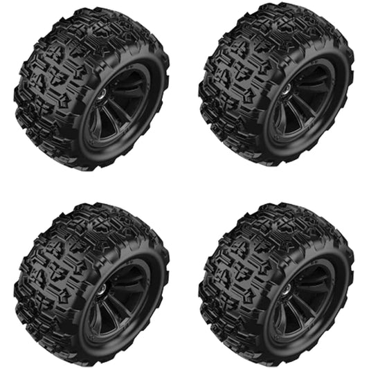 4pcs Original 12mm Hex Hub Wheel Rim & Rubber Tire for 1/16 Off-road RC Car 16208 16209 16210 H16BM H16GT H16H