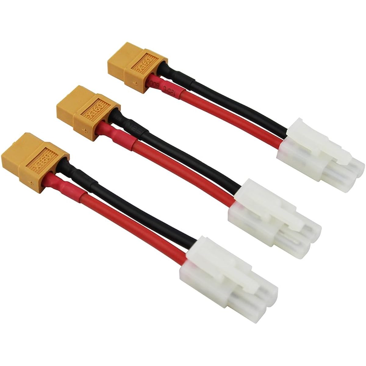 OliYin 3Pcs Big Tamiya Male to Female XT60 Connector Adapter 14awg 1.97" Wire for NiCd NiMH Dynamite Packs (3 Pack)