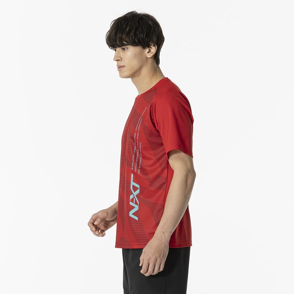 [Mizuno] Tennis Badminton Practice Shirt, Short Sleeve, Sweat Absorbent, Quick Drying, Dynamotion Fit, Unisex, 62JAB012