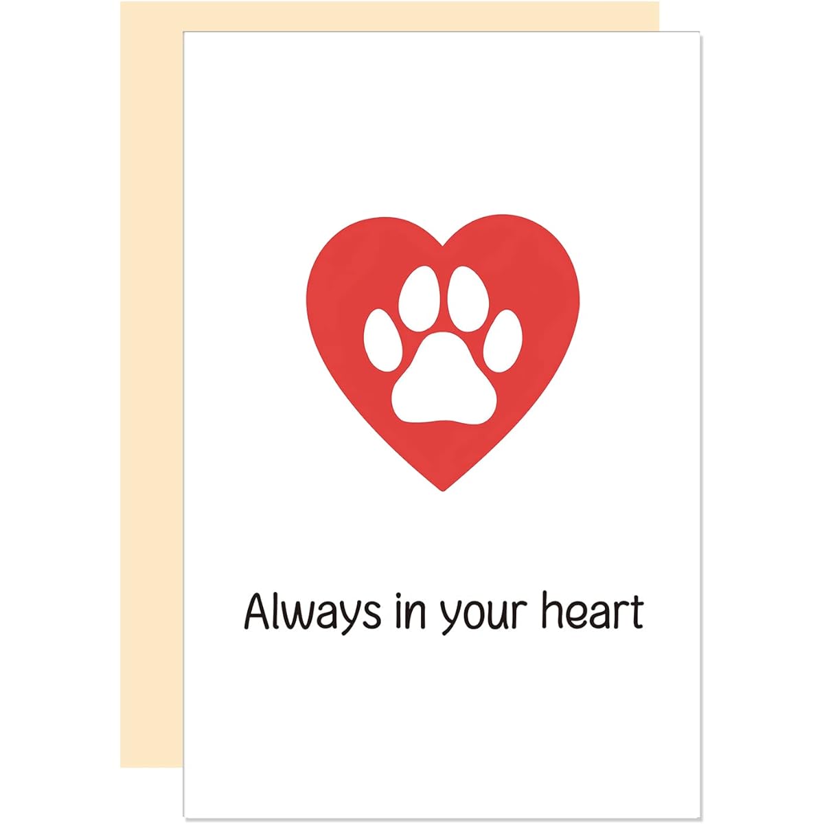 Ure Tenk Pet Cat Dog Loss Condolence Card Pet Loss Memorial Greeting Card Always in My Heart