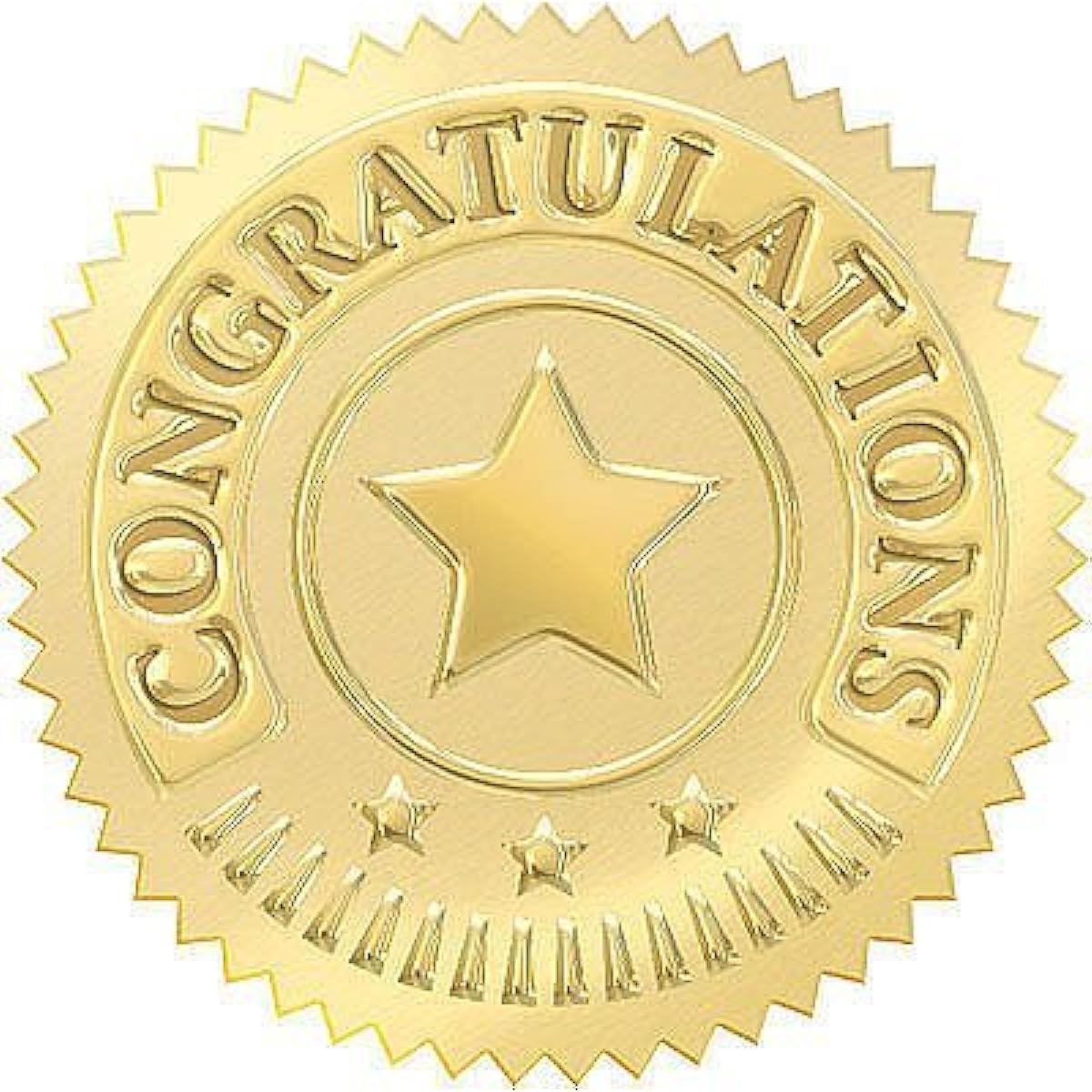 Trend "Congratulations" Award Seal Stickers 32 Sheets for Recognition Awards Certificates (Gold)