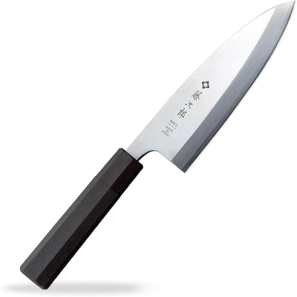 Tojiro Deba 165mm Made in Japan Molybdenum Vanadium Steel Single Edge Rough Cutting Can also be used to cut off the bones, such as removing the head of a fish Octagonal Handle MV Molybdenum Vanadium Steel 2-Layer Composite Elastomer Handle FD-1105