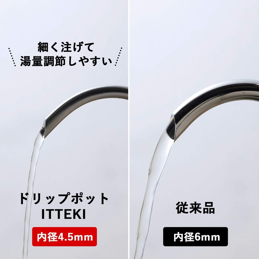Coffee Tools KOGU Shimomura Planning Drip Kettle Coffee Drip Pot ITTEKI [Made in Japan] Stainless Steel Narrow Mouth Direct Fire IH Compatible 700ml Wooden Handle Outdoor Gift 40437 Tsubame Sanjo