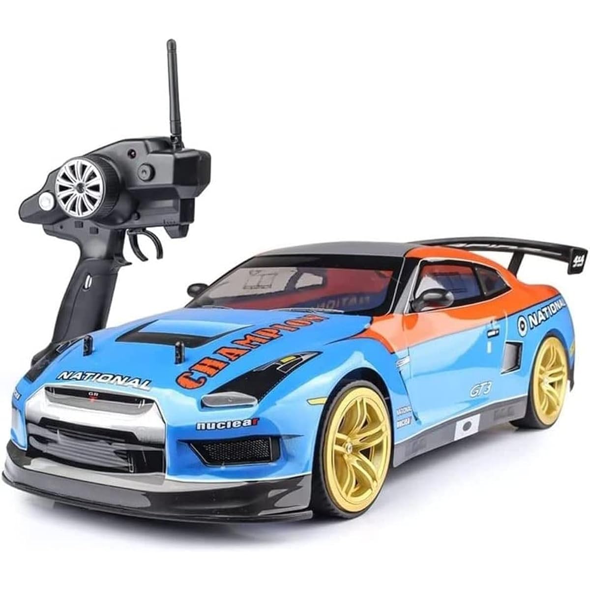 RC Buggy 2.4G Electric Off-Road RC Car 1/10 Scale Large RC Car 70km/h 4WD High Speed Drift Racing Toy Truck for Racing Enthusiasts (2 Batteries Included)