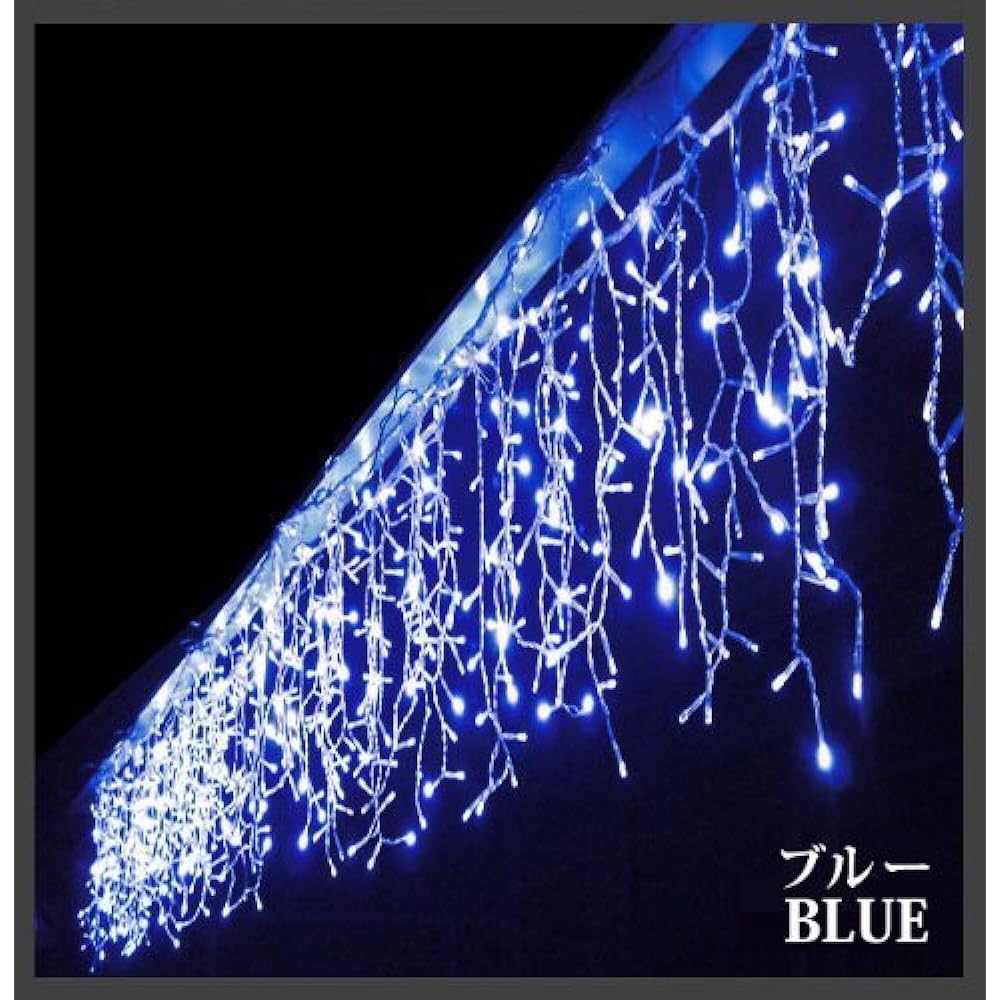 [HENSIMO] Icicle LED Illumination, 432 bulbs, professional construction specifications, high-grade quality, Icicle, body only, joint type, transparent wiring, Christmas, Halloween, various events, store decorations [Blue]