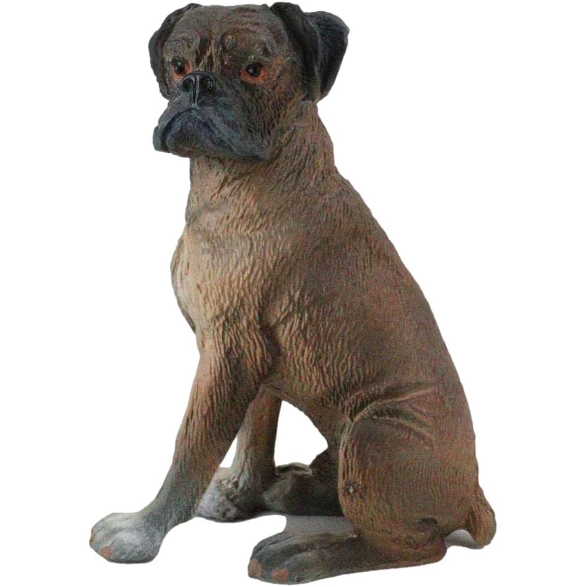 Ebros Gift Adorable Sitting Brindle Boxer Dog Miniature Figurine Fine Pedigree Dog Boxer Breed Lifelike Details Dollhouse Mini Collector's Decor