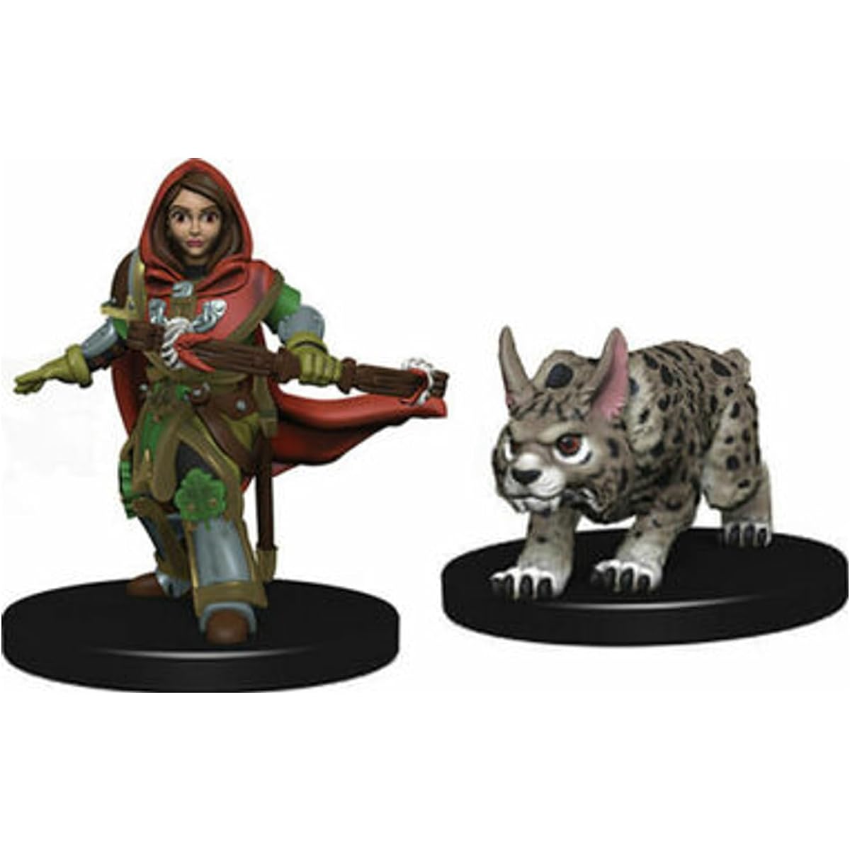 Wizkids Wardlings Girl Ranger with Lynx painted fantasy miniatures set WZK73322