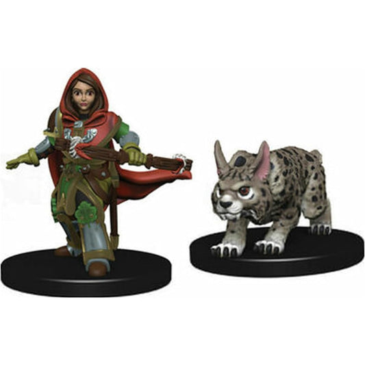 Wizkids Wardlings Girl Ranger with Lynx painted fantasy miniatures set WZK73322