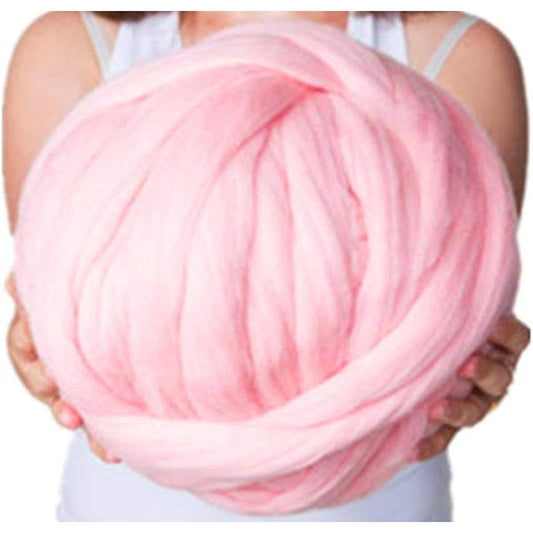 clootess Chunky Merino Wool Yarn Bulky Large Robe DIY Handmade Knit Blanket Throw 11 lbs Pink CL-yarn-Pink-11-4.98