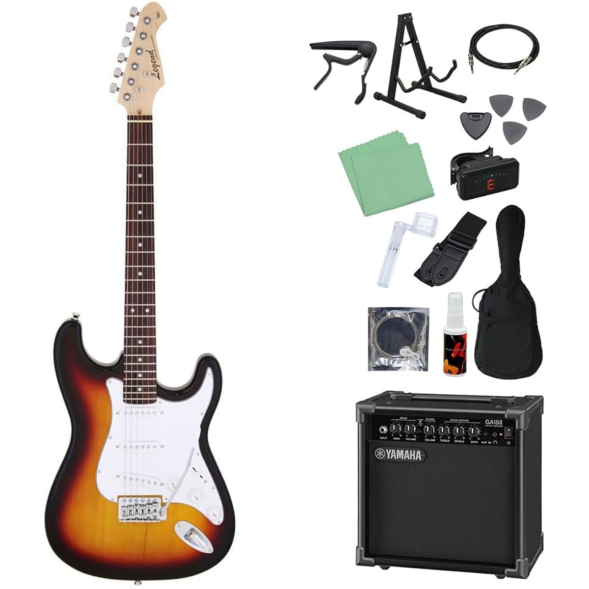 LEGEND LST-Z Electric Guitar Beginner 14-piece Set [Yamaha Amplifier Included] 3TS Stratocaster Type Legend