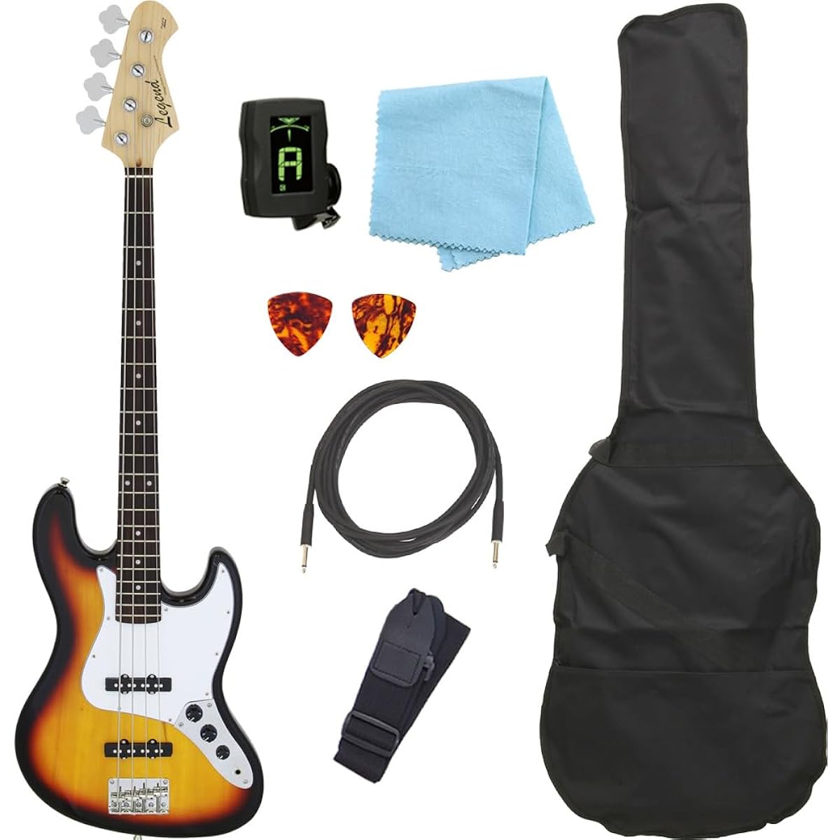 Bass Beginner's Guide Legend LJB-Z 3TS Legend Jazz Bass Type 7-Piece Light Basic Set [98765]