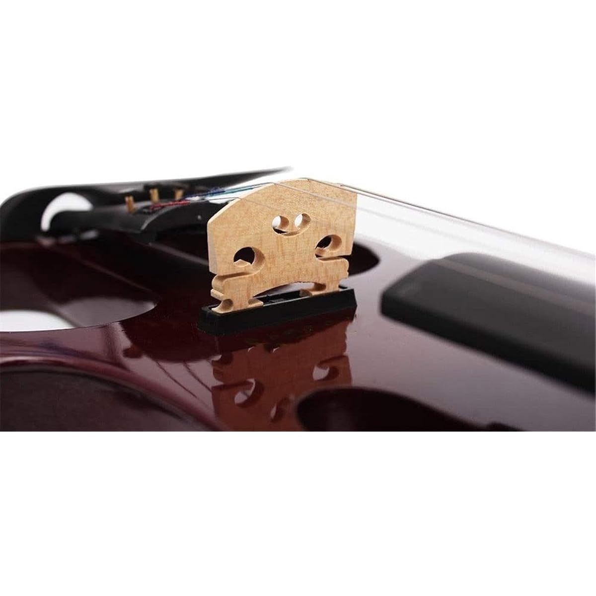 Violin 4/4 Wood Maple Electric Violin Fiddle String Instrument with Ebony Joint Cable Headphone Case (Color : Burgundy)