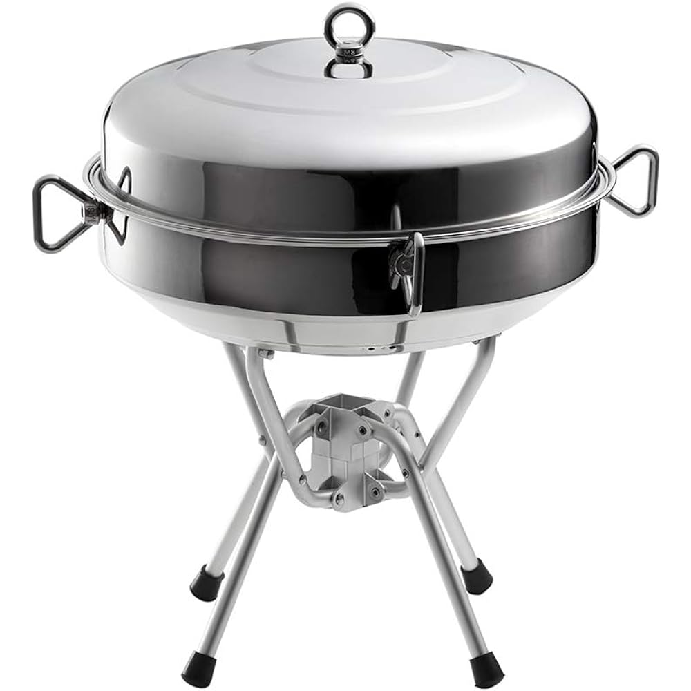 onway Fire Grill KANAE OW-4545-KANAE This circular grill set is easy to set up and comes with a lid for steaming. Convenient for outdoor camping and cooking with storage bag included