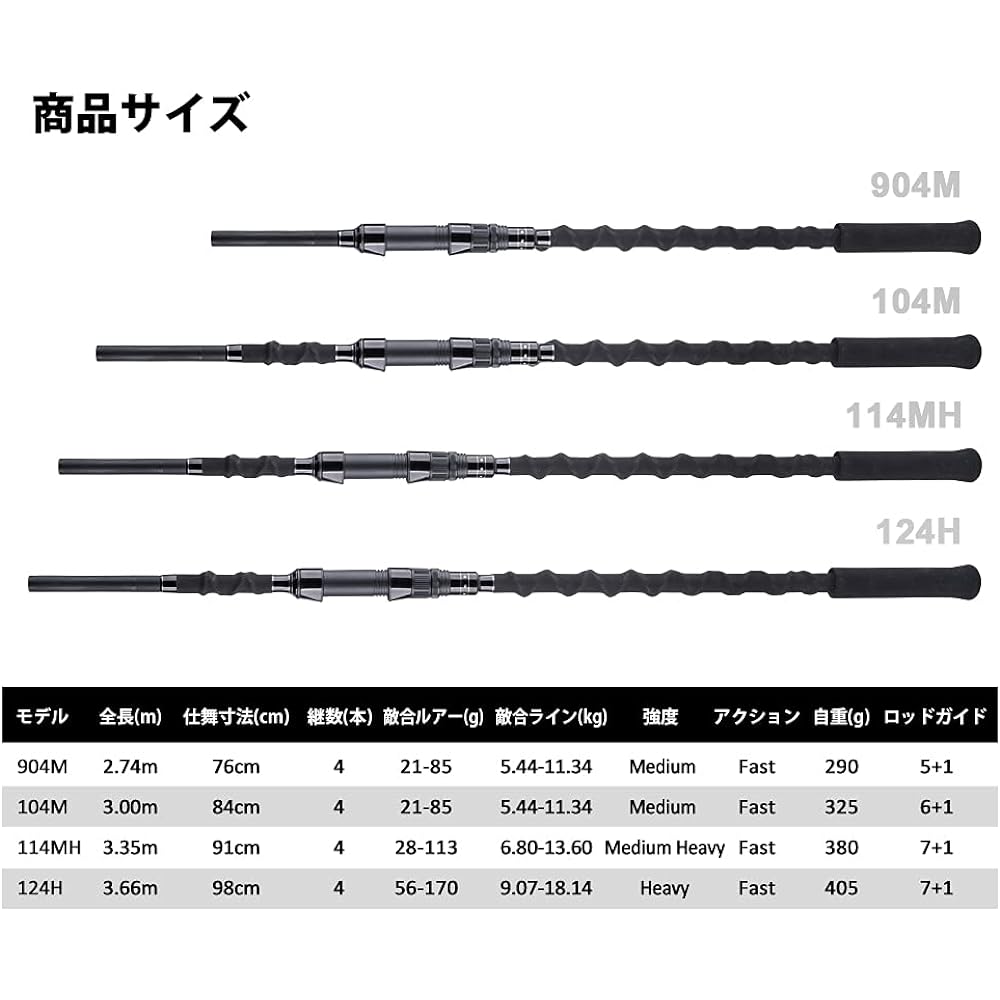 VUONG Shore Jigging Rod Spinning Rod Casting Rod BRAVEL Jigging Rod Fishing Rod Carbon Fishing Rod Lightweight Portable Jigging Model Egging Rod Fishing Gear Fishing Rod Sea Fishing 4 Pieces