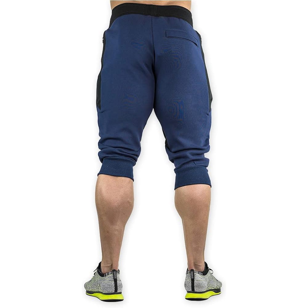 [Mechieng] Men's Jogger Pants, Training, 3/4 Length Pants, High Quality, Gym Wear, Half Pants, Breathable