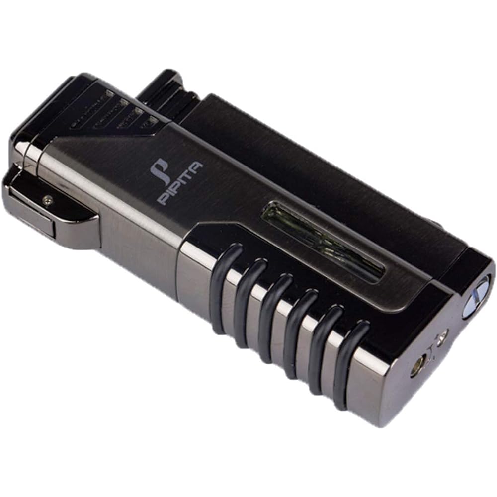 [High Quality] PIPITA Direct Injection Turbo Lighter Candle Gas Lighter Injection Type Jet Lighter Windproof Filling Type Outdoor Torch Ignition Gas Lighter (No Gas)