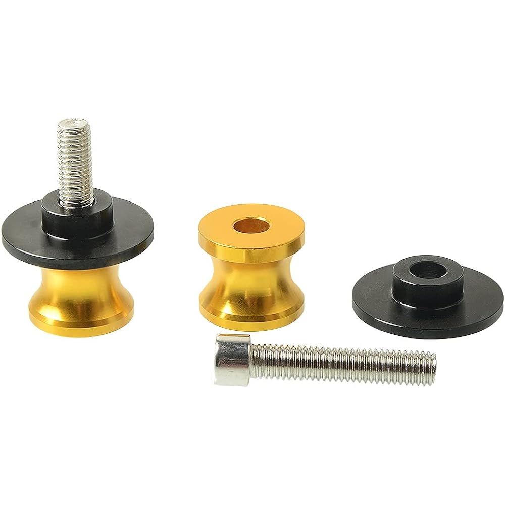 Swing Arm Spool Slider Stand Motorcycle Accessories CNC Aluminum M8 Swing Arm Spool Slider Stand Screw For Suzuki GSR 750 600 400 GSR400 GSR600 GSR750 8MM (Color : Gold)