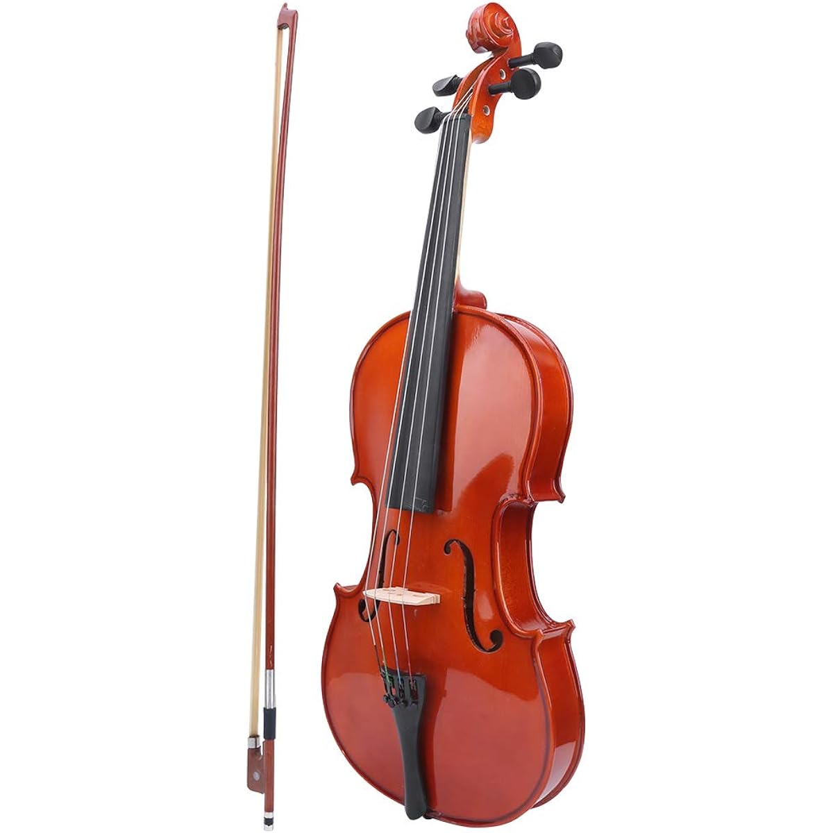 Spruce Wood Acoustic Violin Set with Rosin Bow and Hard Carry Box Stringed Instrument