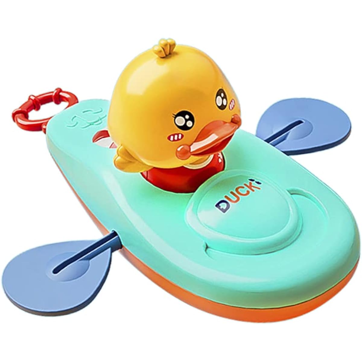 NEXTAKE Kayak Duck Bath Toy Pull and Go Duck Boat Toy Pull String Kayak Duck Bathtub Toy Duck Tub Toy Wind Up Duck Water Toy (Blue)