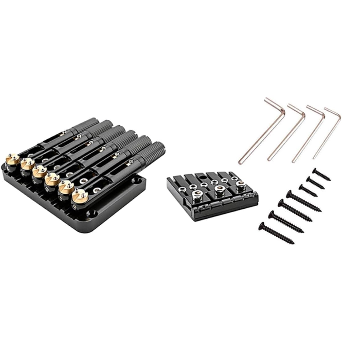 VICASKY Guitar Parts 1 Set 6 String Bridge Guitar Bridge Saddle Saddle Bridge Metal Headless Musical Instrument Guitar Tailpiece