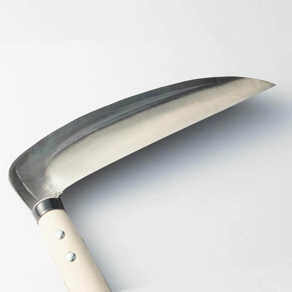 Geely Yonezawa type sickle, medium thickness, 195 mm, with 8 handles, domestically made, made in Japan, craftsman, hand-hammered, forged product, for mowing weeds, for hard grass, Tohoku