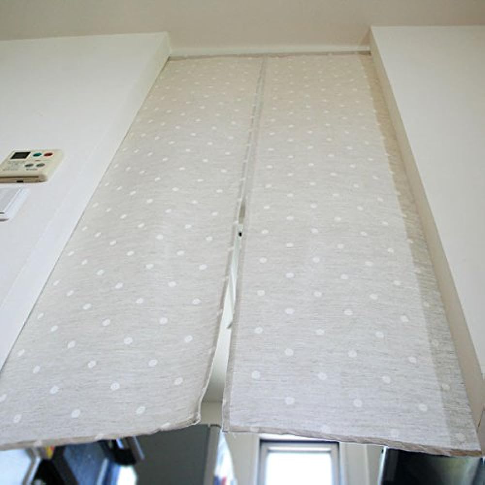 SunnyDayFabric Noren Polka Dot Linen Beige Long French Linen Approx. Width 72cm x Length 170cm