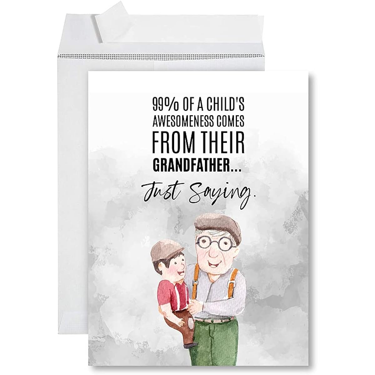 Andaz Press Funny National Grandfather's Day Jumbo Cards, The Greatness That Comes From Grandfather, 8.5 x 11 Inch Blank Greeting Cards with Envelopes, Father's Day Cards, Birthday Cards for Grandpa, 1 Pack