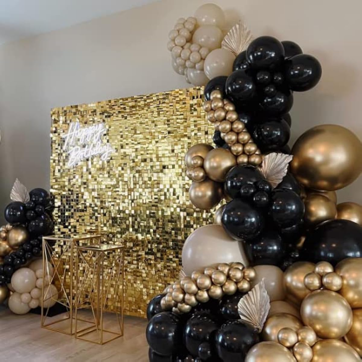Shimmer Wall Backdrop Panels - Decoration Panels | Wedding Birthday Anniversary Engagement & Bridal Shower Party Decorations (15pcs-Light Gold)