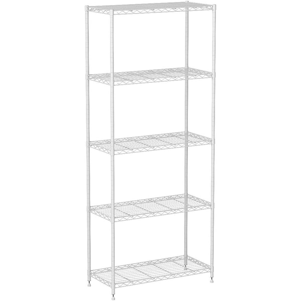 Iris Ohyama Color Rack, Metal Rack, 5 Tiers, White, Rust Resistant, Width approx. 75 x Depth approx. 35 x Height approx. 180 cm, Load Capacity 100 kg, Pole Diameter 19 mm, Steel Rack, Rust Resistant, Main Unit CMM-75185