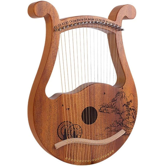 WowZza Lyre Harp, 19 String Harp with Music Book, Tuning Wrench, Extra Strings for Beginners, Perfect for Kids Adults Music Lovers
