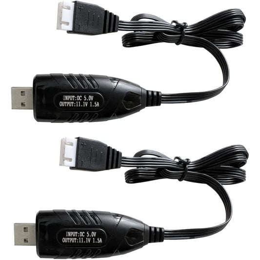 2 Pack XH-4P USB Charging Cable 11.1V 1500mA Charging Speed for 3S Lipo Battery RC Car Battery