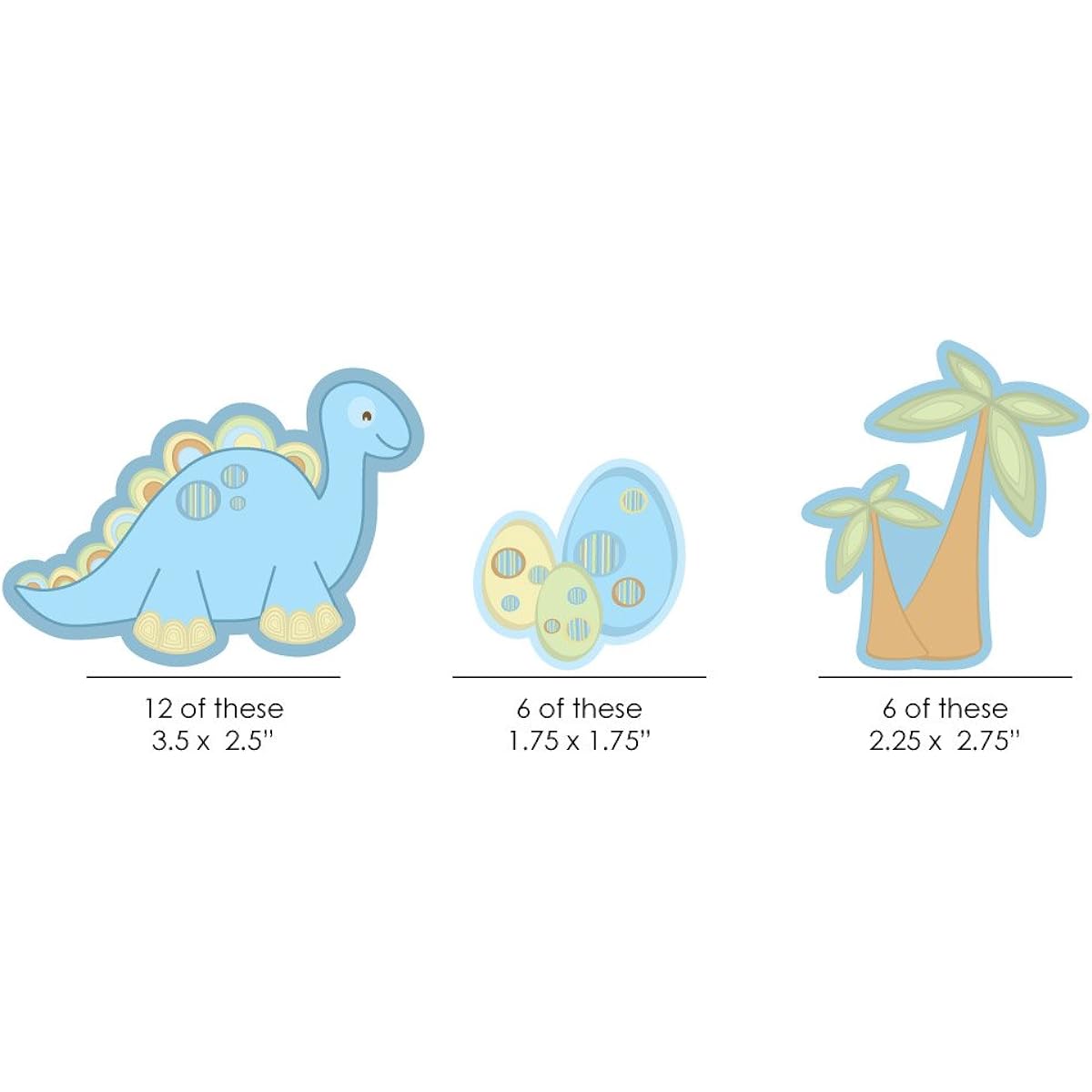 Baby Boy Dinosaur Paper Straw Decoration Baby Shower Striped Decorative Straws Set of 24