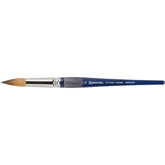 Escoda Optimo Series 1210 Artist Watercolor & Acrylic Short Handle Paint Brush Pure Kolinsky Round Size 0