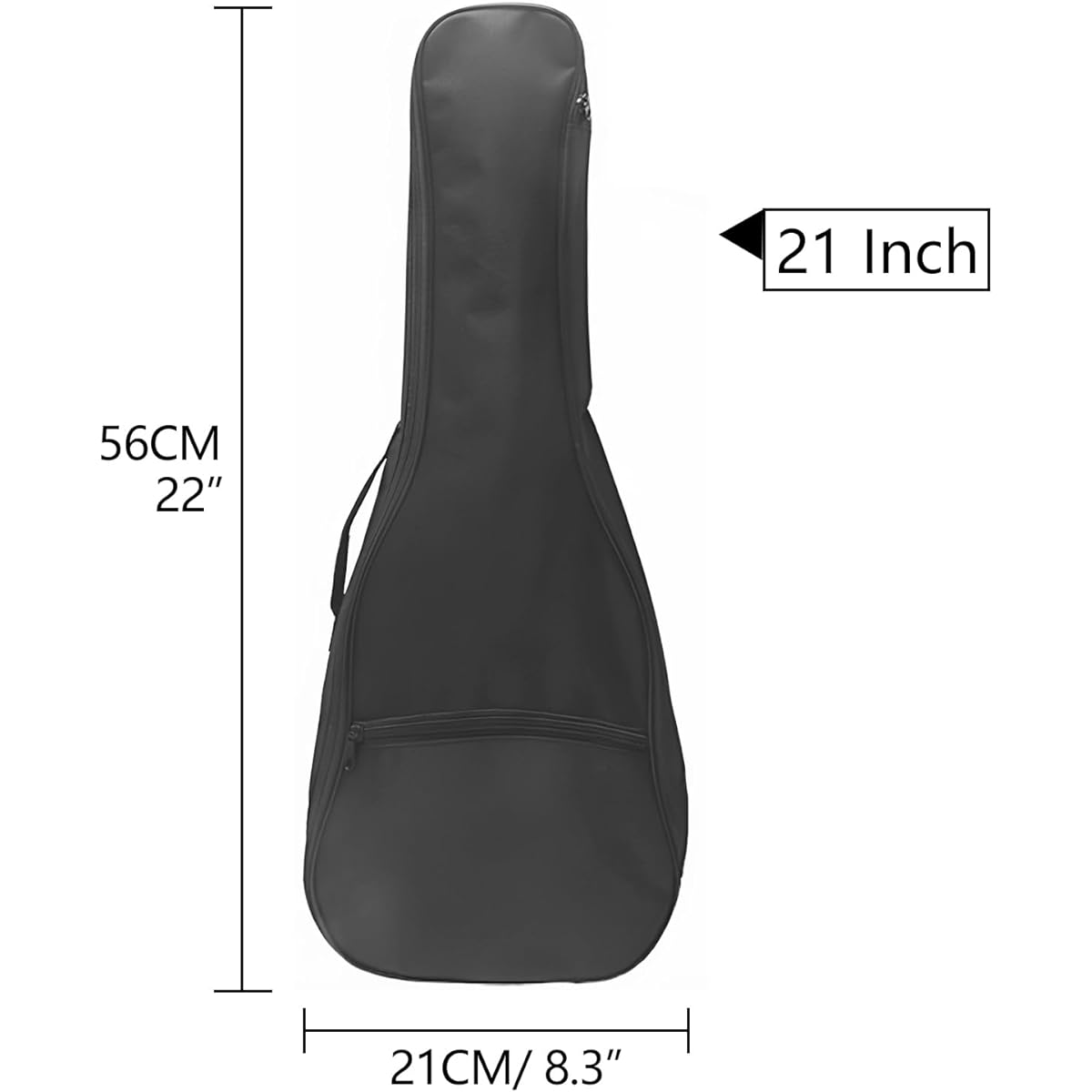 Musiin 21 Inch Ukulele Case Backpack Strap Gig Bag Case Storage for Travel Performance Concert Show (Black)