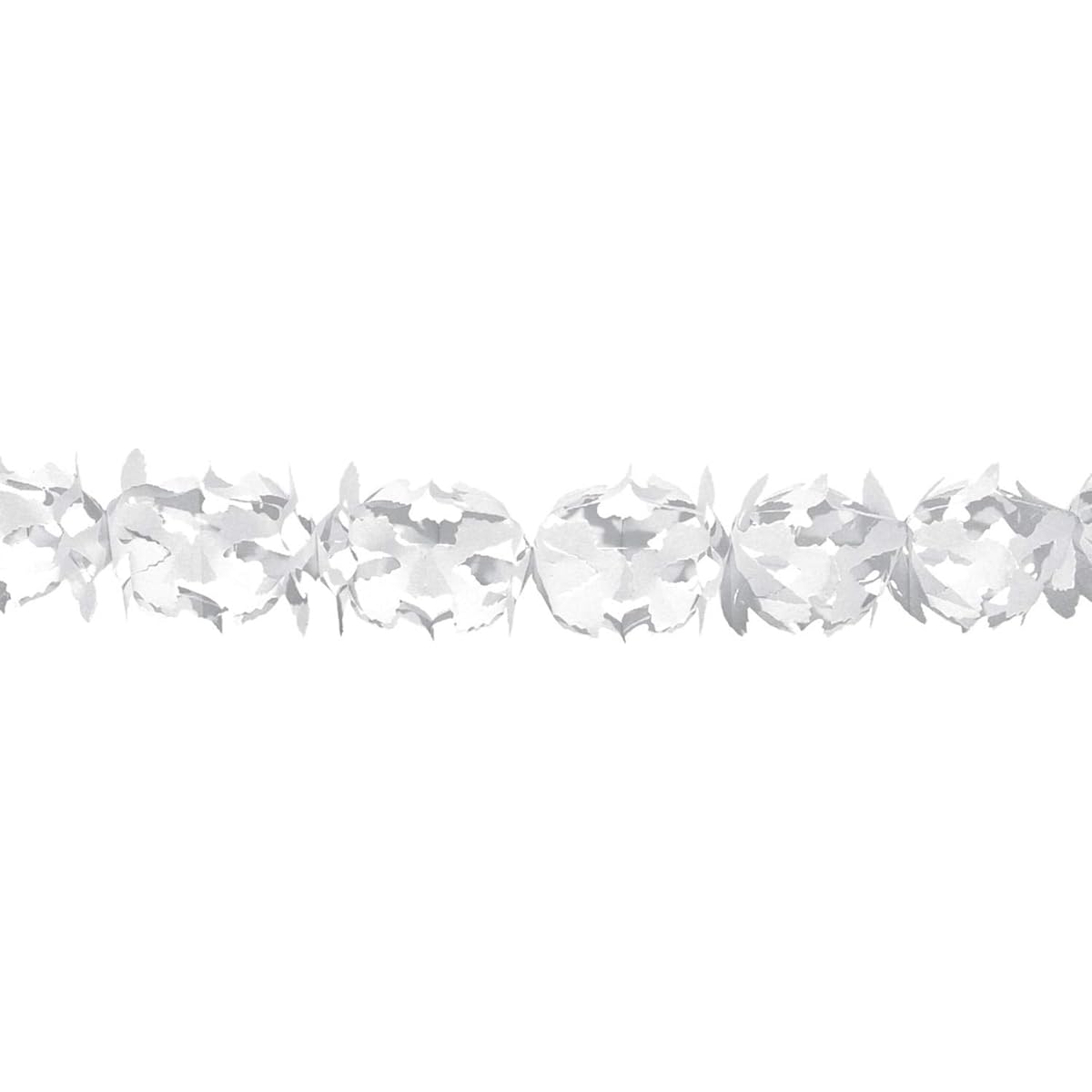 Festive white paper garland 6m