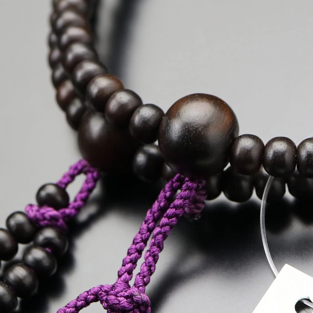 ≪Special Price≫Nenju.com Nichiren Buddhist Prayer Beads for Women 8 Size Striped Ebony Sanskrit Tenbou [Authentic Prayer Beads Kyoto Prayer Beads Kyoto 108 Beads 8 Size Wooden Lotus Funeral Memorial Ceremony Two Rows Two Wheels My Prayer Beads 2000400400