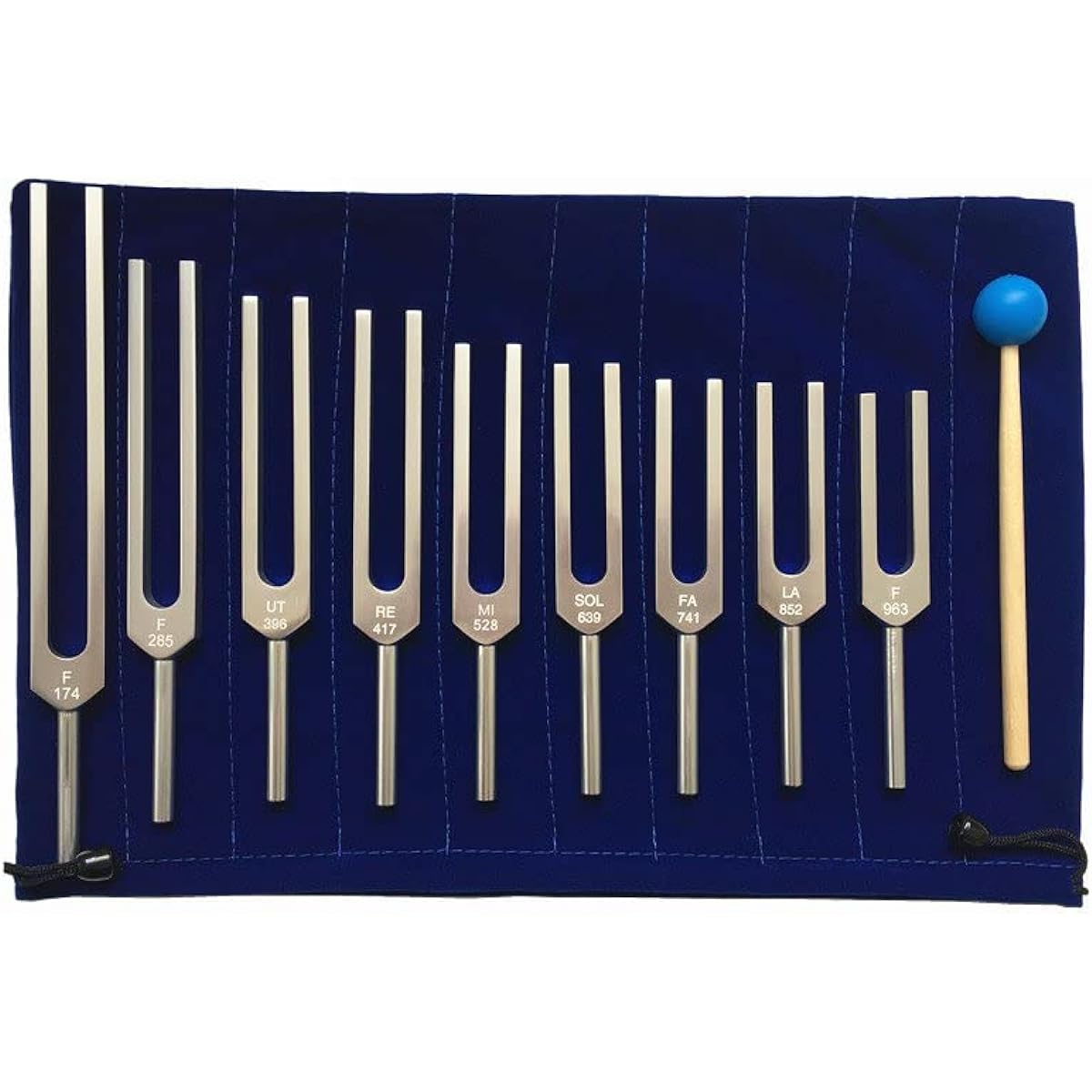 Tuning Fork Sound Healing Tuning Fork Set of 9 with Silicone Hammer for Chakra Sound Therapy Meditation