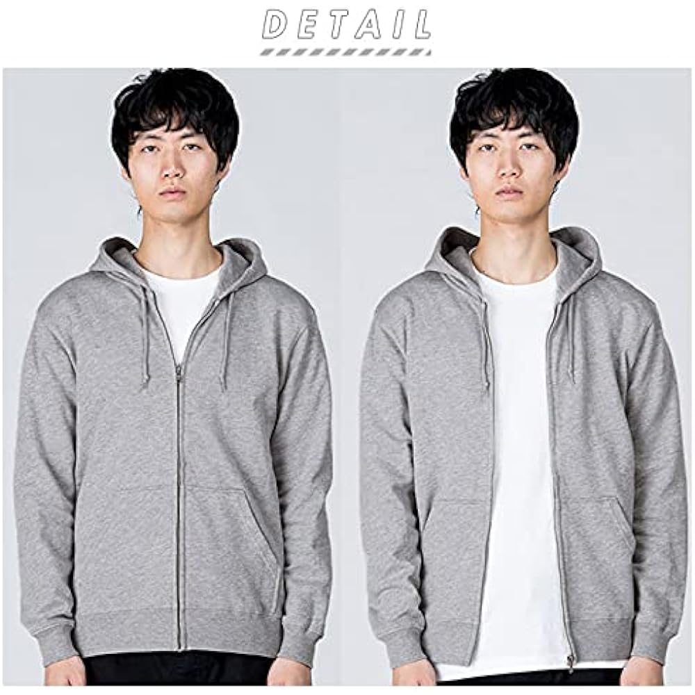Printstar Men's 8.4 oz Fleece Zip Up Light Hoodie [Full Zip] Sweat Parka Men's 8.4 oz Fleece Zip Up Light Parka [Full Zip] 00217-MLZ Men's