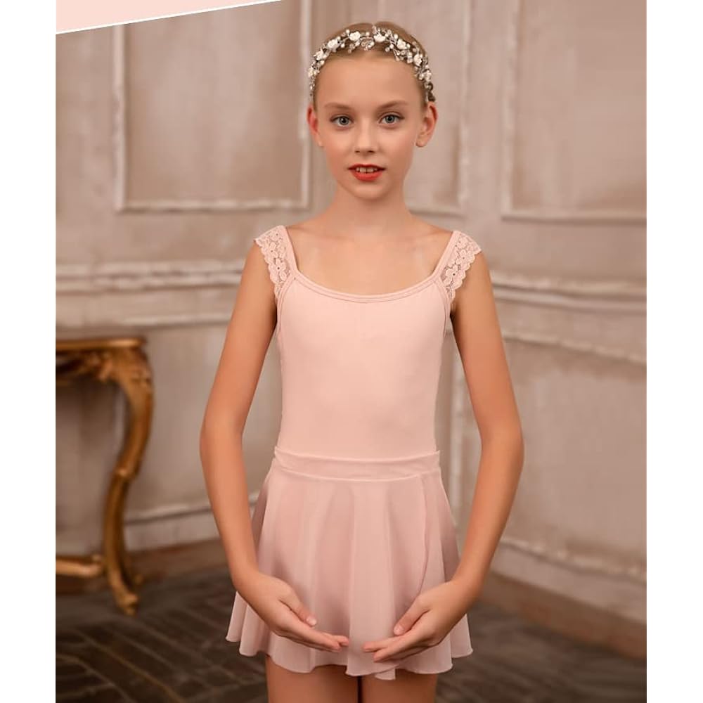 [ProDance] ProDance White Pink Light Blue Tank Top Lace Kids Ballet Leotard Camisole PKK005B