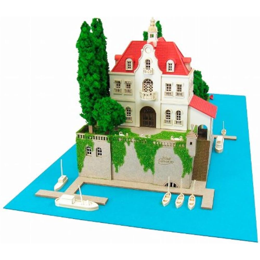 Sankei Miniatuart Kit Studio Ghibli Series Porco Rosso Hotel Adriano 1/300 Scale Paper Craft MK07-15