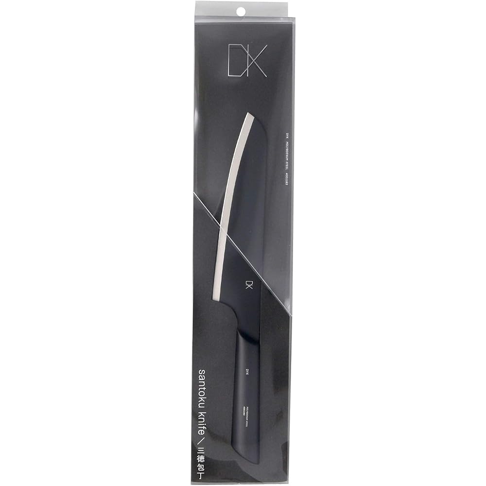 DYK All Stainless Steel Santoku Knife Black
