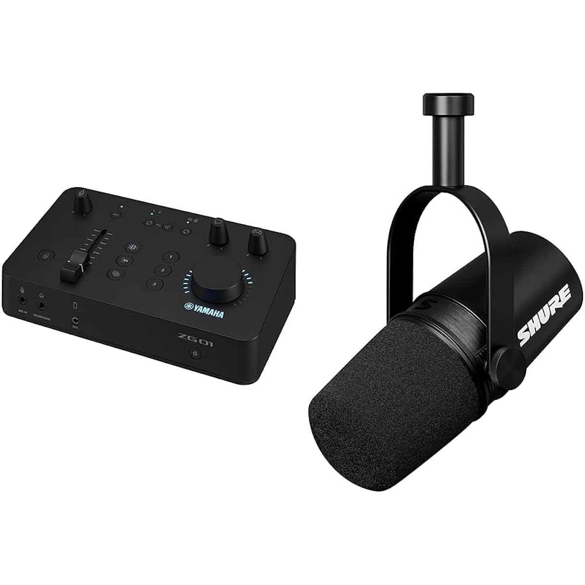 [Set purchase] Yamaha YAMAHA Gaming/Streaming Audio Mixer ZG01 & SHURE Shure MV7X Podcast Microphone XLR: Dynamic Microphone/XLR/Live/Streaming/Gaming/Telework MOTIV Series MV7X-J Black [Domestic Genuine Product/2-year Manufacturer's Warranty]