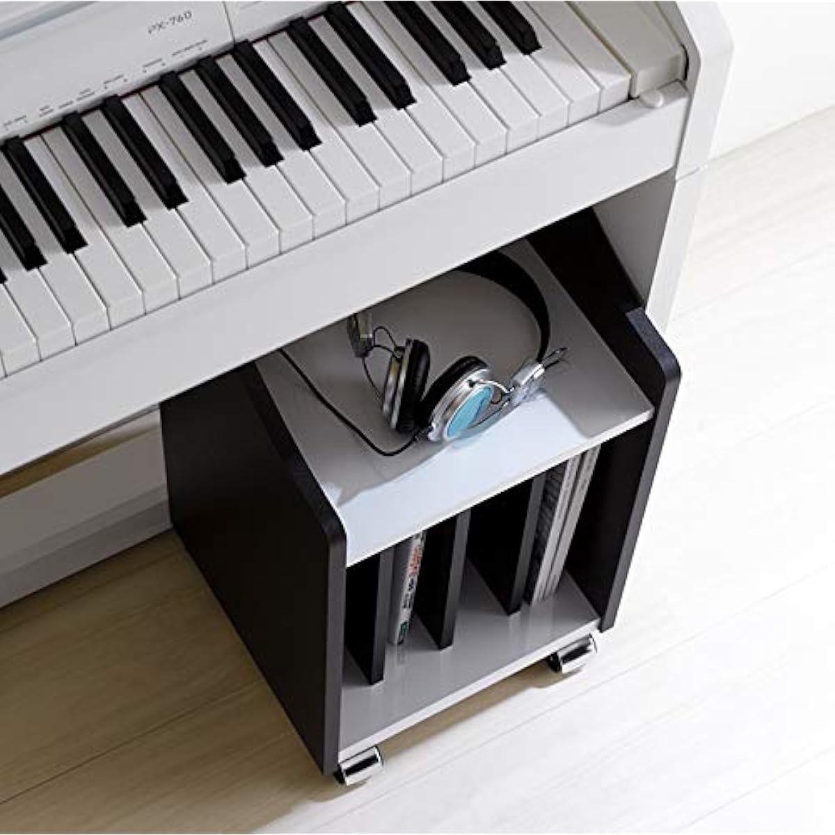 Piano cart for textbooks, sheet music, practice notebooks, casters, side rack, A4, cart, next to piano, next to bed, next to desk, ready-made, A4 storage, vertical, bookshelf, rack, cart, digital piano, storage, small item storage
