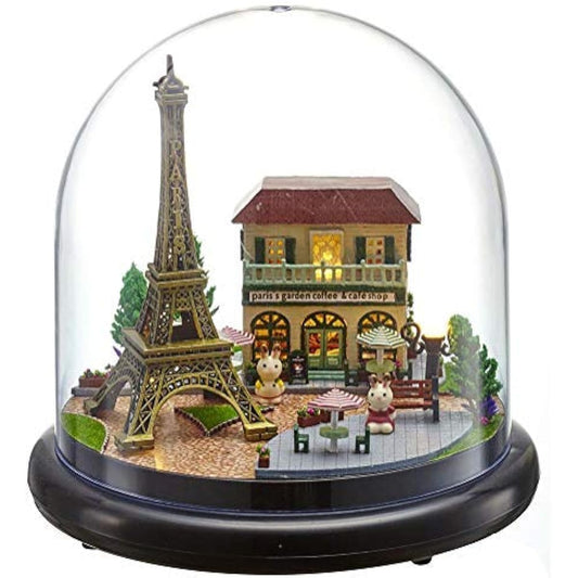 AUNMAS DIY Dollhouse Music Box with LED Light Miniature DIY House Kit with Transparent Cover Desk Decoration Kids Christmas Birthday Gift shi8gxuzqc-03