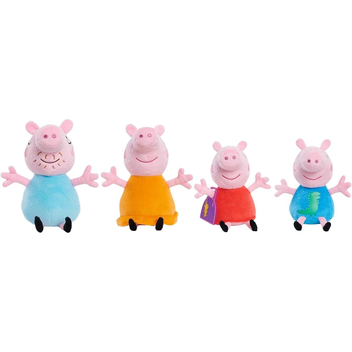 Peppa Pig Family Plush Toys, Small Stuffed Animals, Set of 4, Kids Toys, Ages 2+, Basket Stuffers, Small Gifts