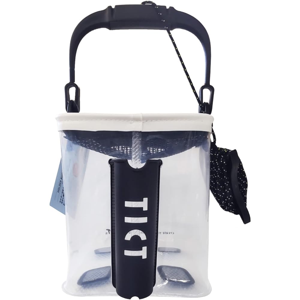 TICT Bucket with Holder II Clear Size: W21xD21xH22cm (excluding handle) Color: Clear