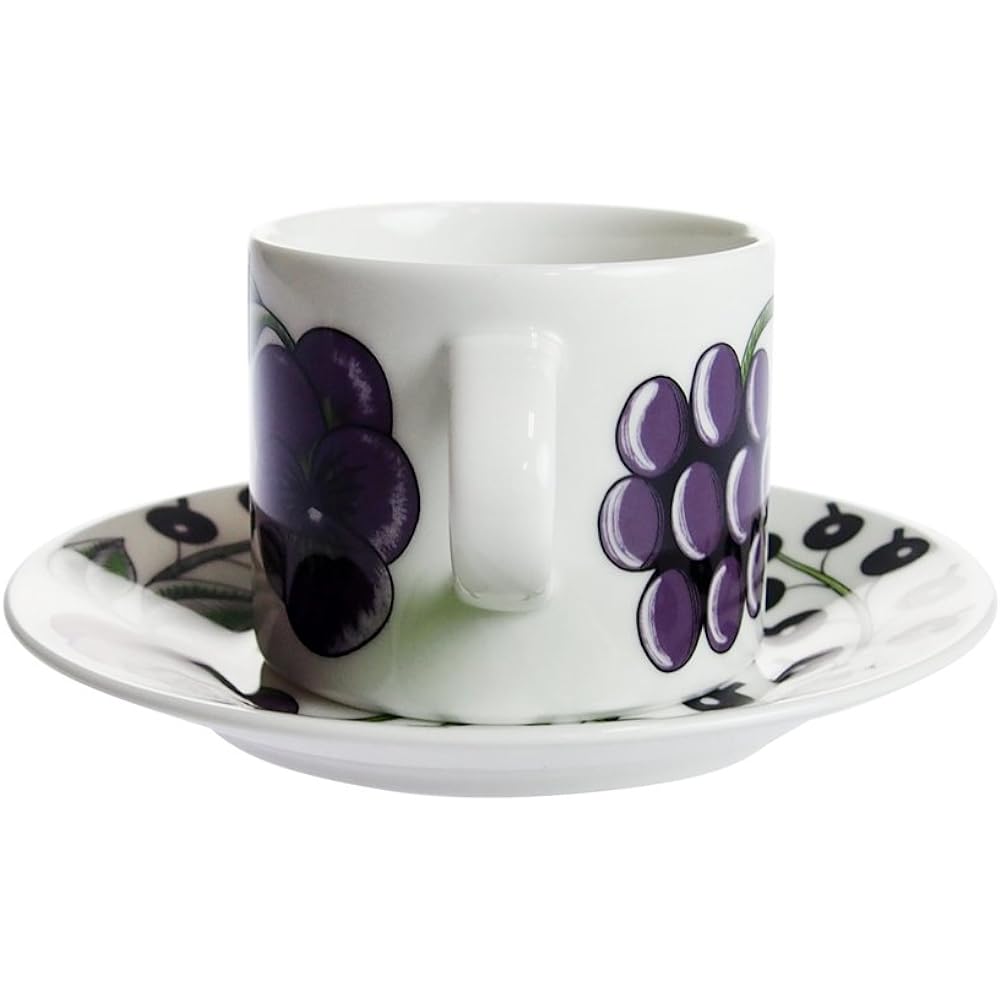 Arabia (ARABIA) (ARABIA) Paratissi Purple Coffee Cup and Saucer 180cc [Parallel Import] 64-1180-100366-6/100367-3