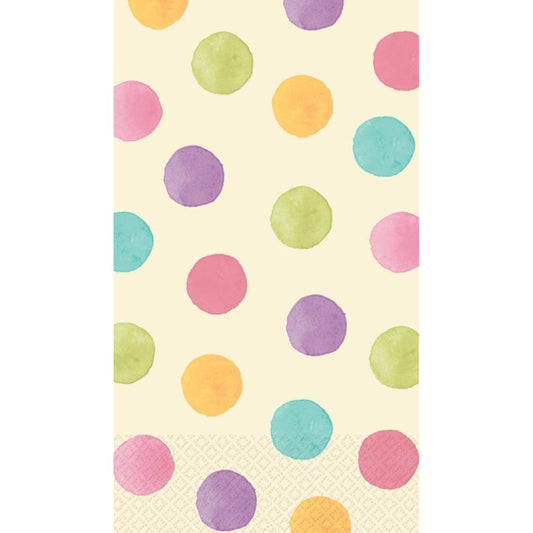 Amscam 16 Count Soft Watercolor Dot Guest Towel, Multicolor
